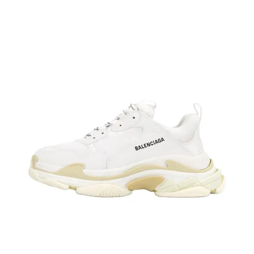 Balenciaga Triple S Low Топ Толстая подошва Кроссовки Мужские Белый Коричневый