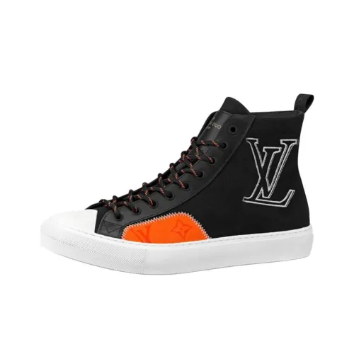 LOUIS VUITTON Tattoo Monogram Стильные Скейтбординги Мужской Черный и Оранжевый