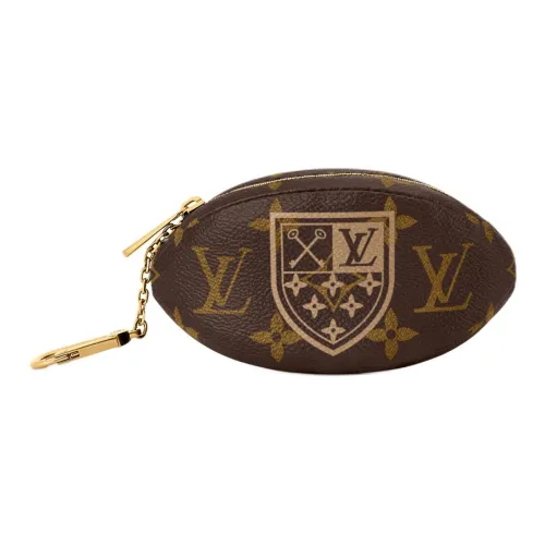 LOUIS VUITTON Cles Монограмма Покрытый холст Кошелек для монет Мужской Коричневый