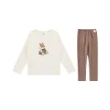 Тёмный кофейный цвет, горошек, кролик