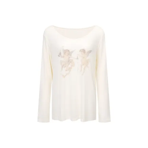 Ariseism Little Angel Свободный крой COVER UP Длинный рукав Т-рубашка Для женских Осенний топ Женский