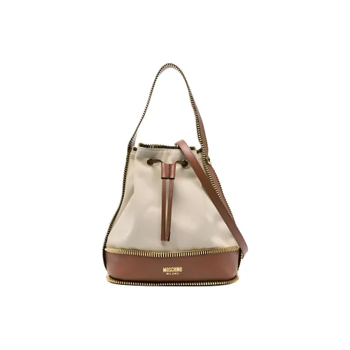 MOSCHINO Холст Ведро Сумка Холст Сумка Женская Сумка Песочный Бежевый Кофейный