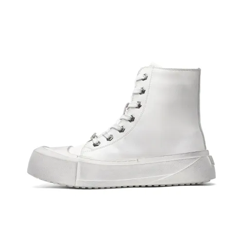 EMINU Martin Boots White Unisex