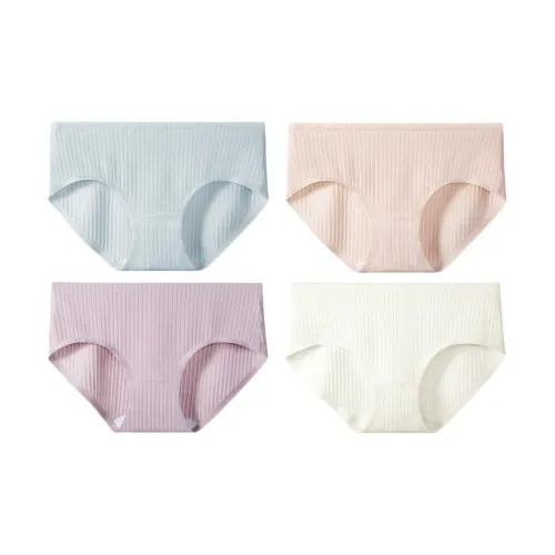 CLEAINKORTE Пыльно-синий + Телесный + Пыльно-фиолетовый + Экрю Женские трусики-бикини