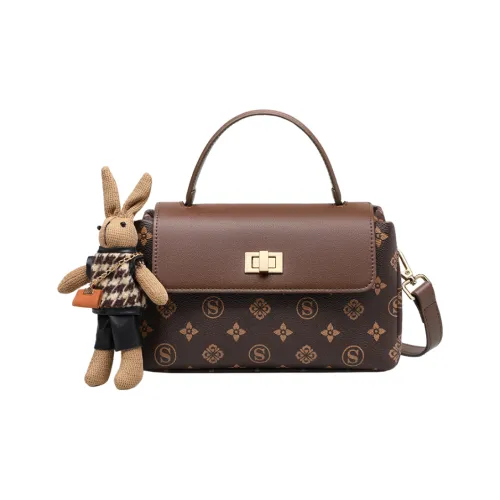 OUBOTE Сумка из синтетической кожи стандартная женская кофейного цвета