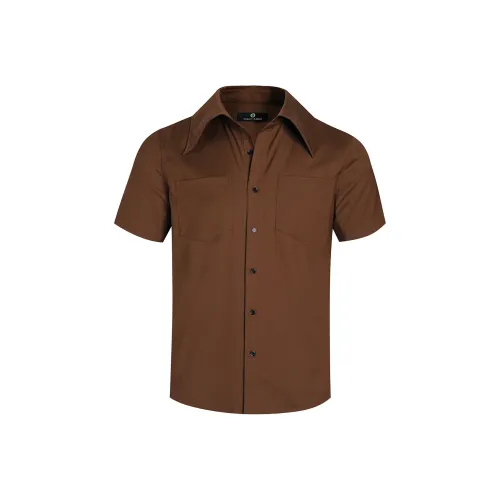 PUBLIC RADIO Коричневые Мужские Рубашки