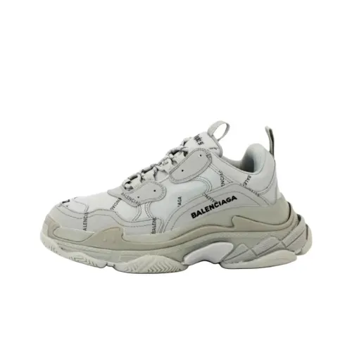 Balenciaga Triple S Allover Логотип Низкие кеды с толстой подошвой Мужские Серые