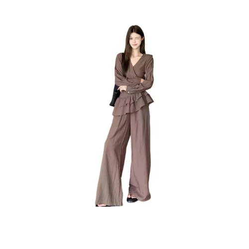 ZVJH Кофе Женские Повседневные Костюмы