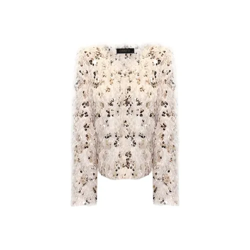 ONNFB Блестки Пальто Женские Меховые изделия