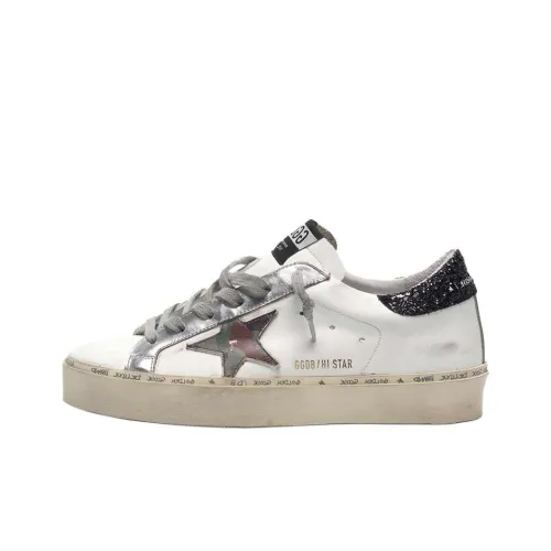 Golden Goose Hi Star Стильные Скейтбординги Женские Белые С эффектом состаривания Позиционирование стиля