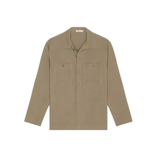 JONATHAN SIMKHAI Коричневый Зеленый Мужские Рубашки