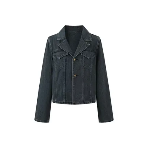 MEANALOT Винтажный синий женский джинсовый куртка