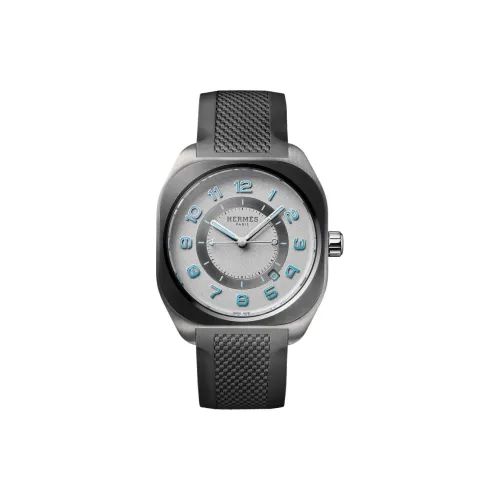 HERMES Heure H Наручные часы Автоматический Механический Механизм Резиновый Ремешок 42 мм Серый Циферблат Мужские часы