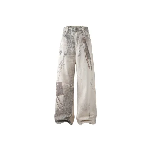 ALPINE PRO Цифровой с принтом Унисекс Джинсы