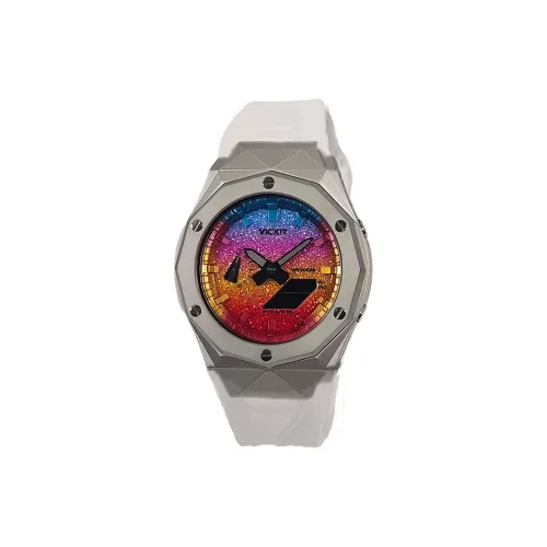 Vickit Механический механизм резиновый ремешок мужские часы многоцветный циферблат часов