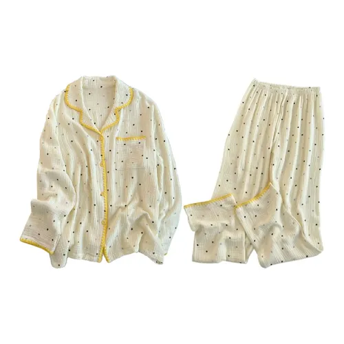 QIAOYUN Жёлтые Женские Пижамные Комплекты