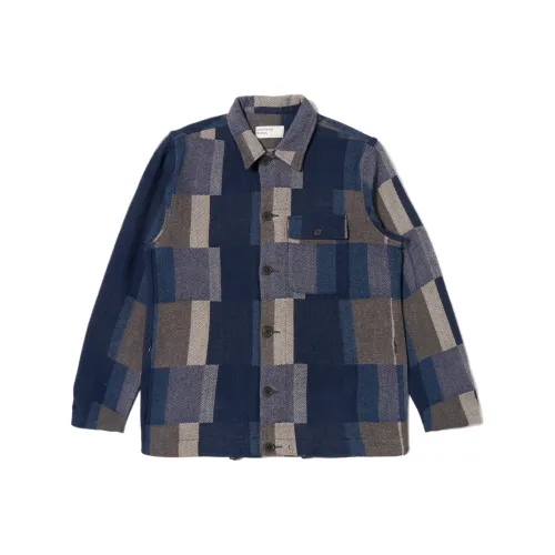 Universal Works Морской Синий Мужские Рубашки