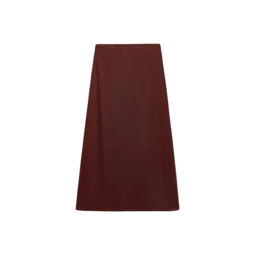 ZARA Коньяк Женские Повседневные Длинные Юбки