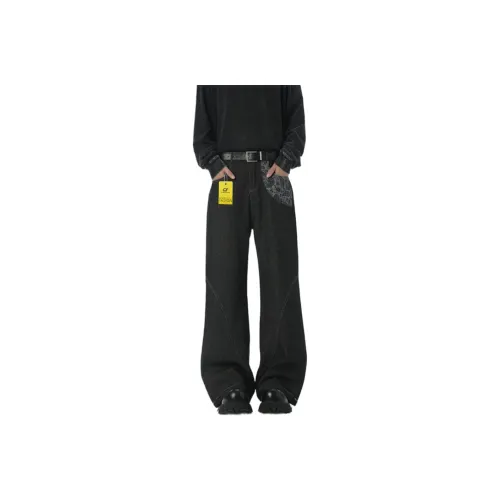 CTIDESTRAW Черный Унисекс Джинсы