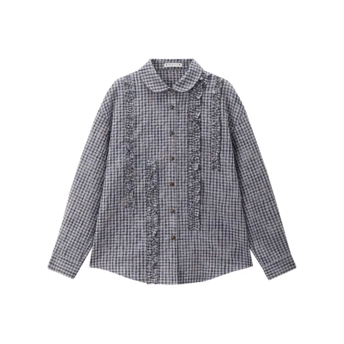 Giordano 10 Радужный Клетчатый Женская Рубашка