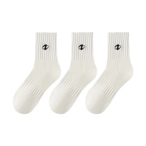 MADALLO [3 упаковки] Белые Мужские Носки до колена