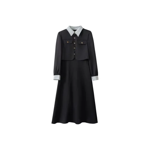 SECFLY OFFICIAL Длинное платье с длинными рукавами женское