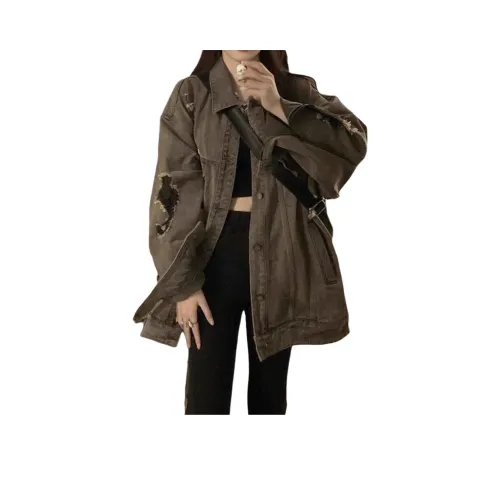 TR Черный Серый Цвет Унисекс Джинсовые Куртки