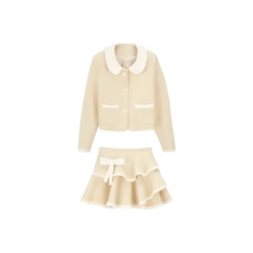 GRAYISMOON Бежевый Женские Комплекты с Юбкой