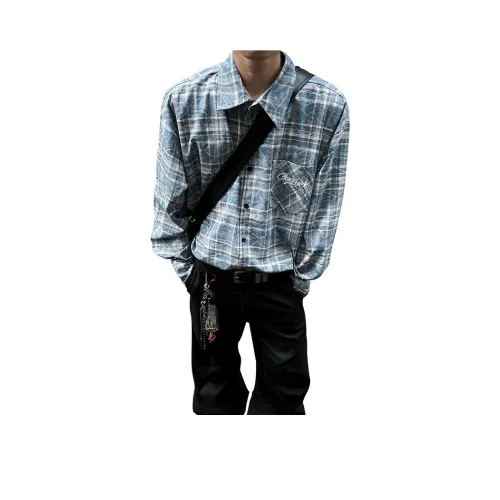 GLFL Blue Plaid Unisex Shirt GLFL Синий Клетчатый Унисекс Рубашка