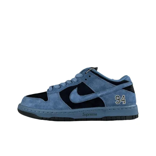 Supreme x Nike Dunk SB Slip Resistant Abrasion Resistant Low Топ Скейтборд Кроссовки Unisex Бежевый Синий