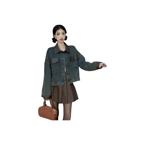 OURUOKE Винтаж Женские Джинсовые Куртки