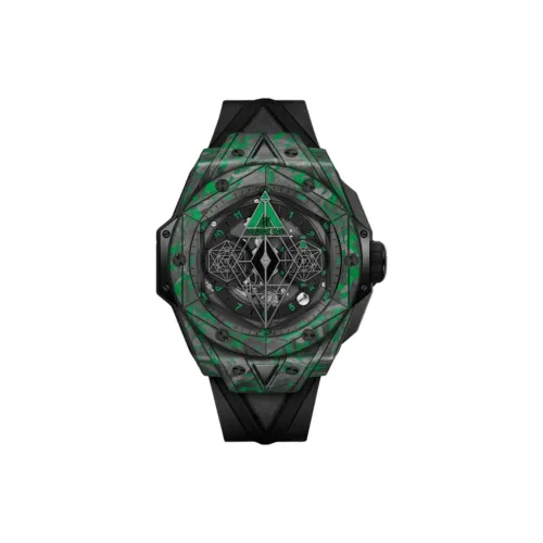 HUBLOT Big Bang Автоматический Механический Часы Мужские 45 мм Черный Циферблат Углеродное Волокно Чехол Часы Резиновый Ремешок
