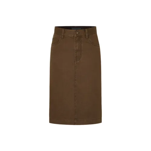 MO CO Дымчатый Коричневый Женская Повседневная Длинная Юбка