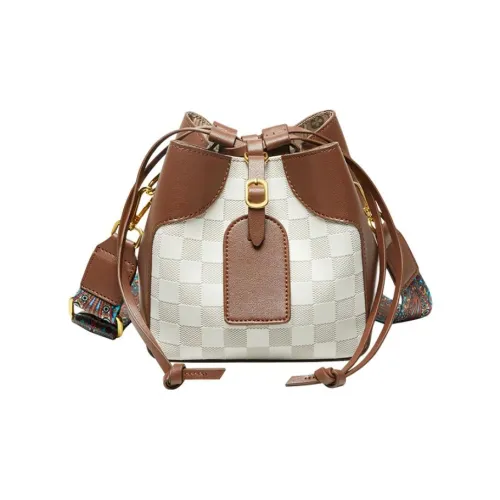 Narandu Сумка из коровьей кожи ведрообразной формы сумка через плечо среднего размера женская бежевая и коричневая