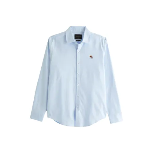 Abercrombie＆Fitch Blue Men's Shirts Аберкомби＆Фитч Синий Мужской Рубашки