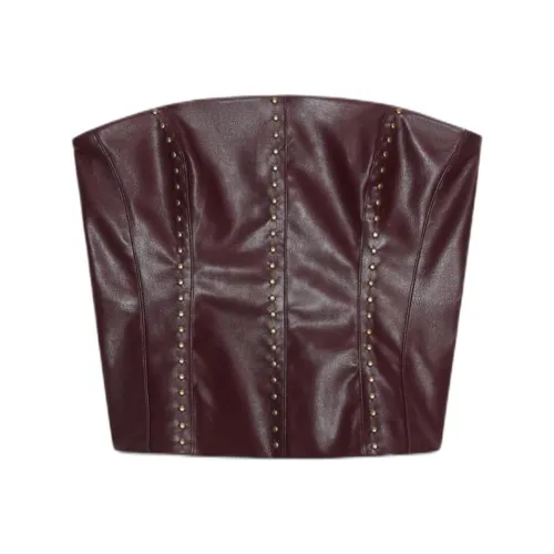 ZARA Бургунди Женские Топы без бретелек