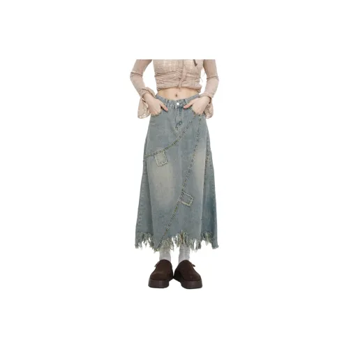 NEVER RULE Деним Длинная Юбка Женская
