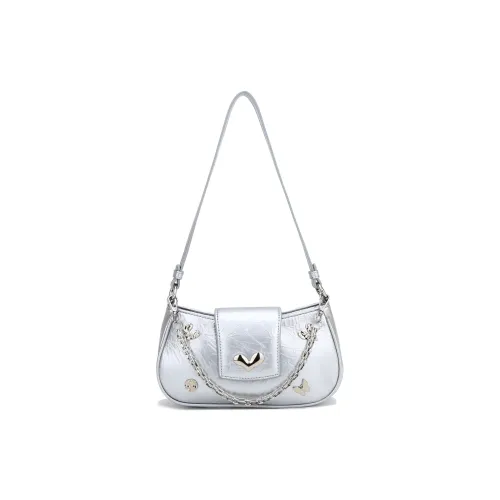 Carit Koty Полиуретан ПУ (полиуретан) Сумка через плечо Стандартная Женская Серебряный Черный