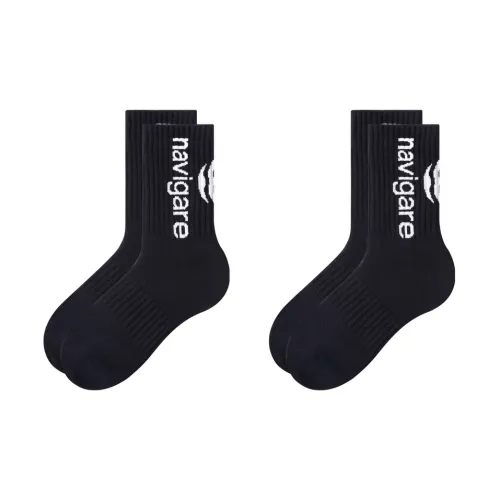 NAVIGARE [2 упаковки] 2 черные унисекс носки MID до икры