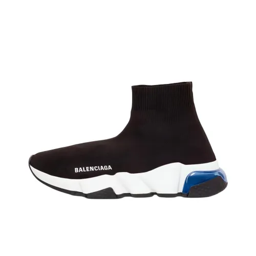 Balenciaga Speed High Топ Беговые кроссовки Женские Черный Белый Синий