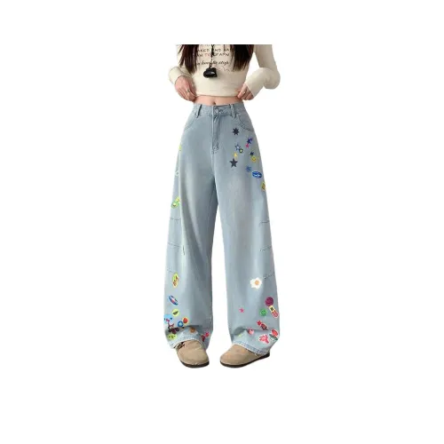 OMOIDAS Светло-синие женские джинсы