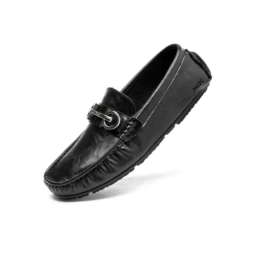 JHCZC Лоферы с резиновой подошвой черные мужские