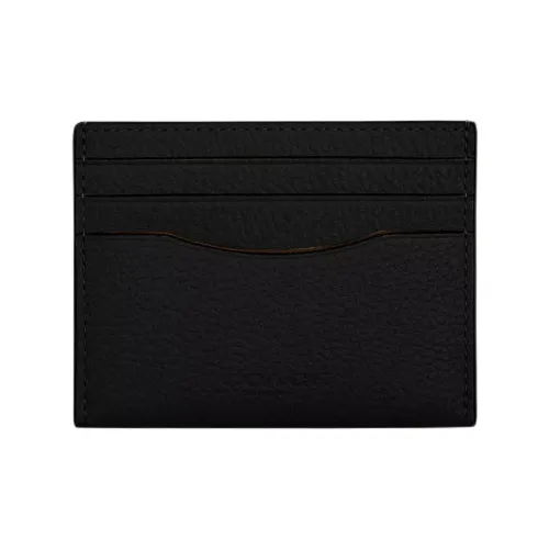 COACH Slim Wallet Pebble Кожаный держатель для карт Мини Унисекс Черный