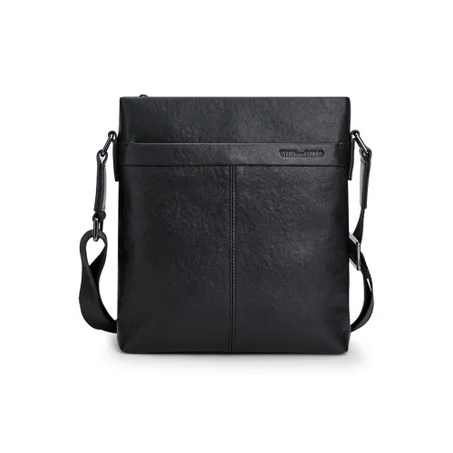 WilliamPOLO Сумка через плечо из коровьей кожи стандартная мужская черная кофейная