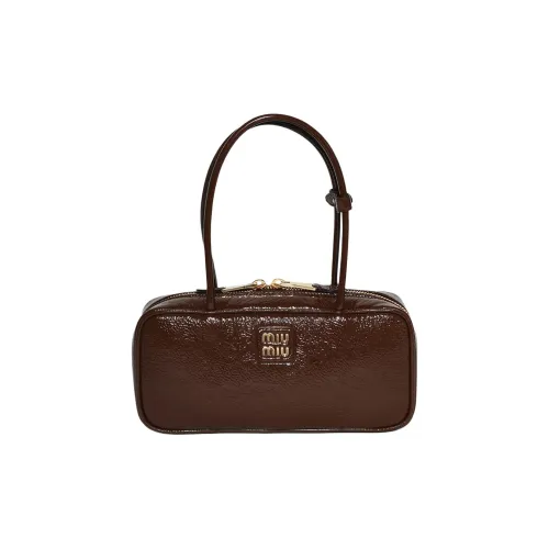MIU MIU Лакированная кожа Сумка Женская Коричневая