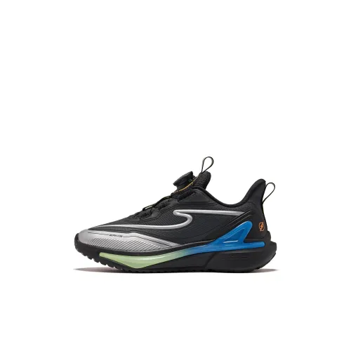 ERKE KIDS Противоскользящие Устойчивые к износу Устойчивые к отскоку Низкие кеды для бега Черный Серебряный Детский