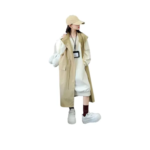 ЮЙЧЖАОЛИНЬ Длинный тренч (один плечевой) школьный топ