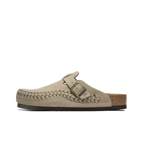 Birkenstock Ткани вязаные Домашние тапочки Мужской Тауповый Обычный Свободный крой