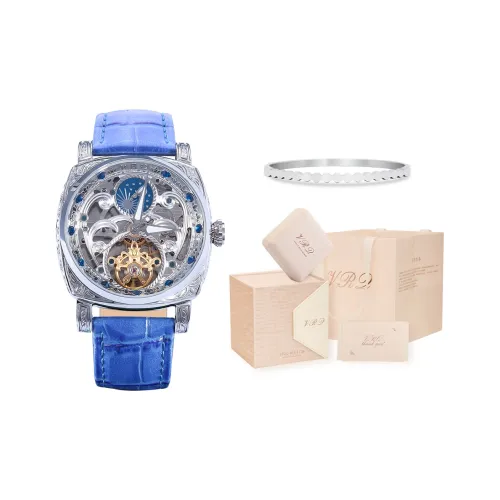 VRQ Faith Series Агаровое дерево BG3 Автоматический механический механизм Натуральная кожа Ремень Часы Женские часы Черепный циферблат