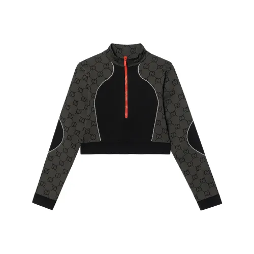 GUCCI Коричневый Женский Короткий Топ